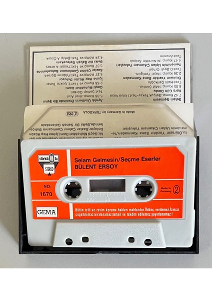 Bülent Ersoy Selam Gelmesin Kaset (Orjnal Türküola Alman 1670 Dönem Kağıt Baskı Kaset)