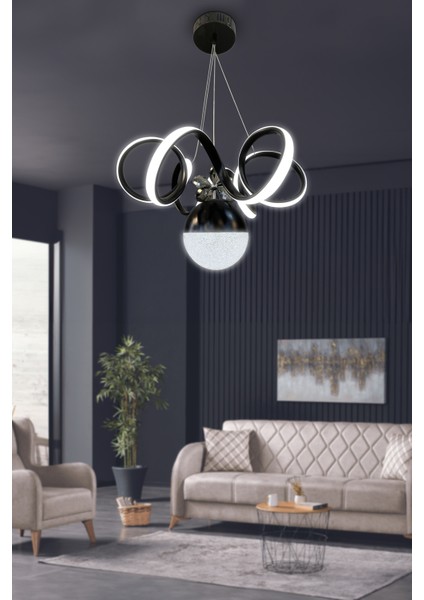 Kıvrım Tek Top Modern Oturma Ledli Avize