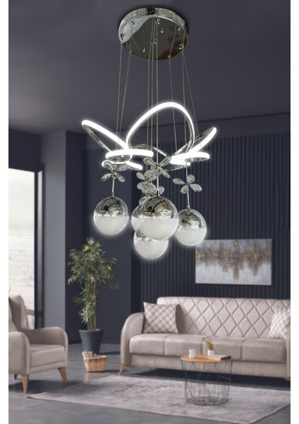 Kral Tacı LED Avize 5 Toplu LED Avize