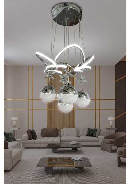Kral Tacı LED Avize 5 Toplu LED Avize