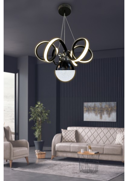 Kıvrım Tek Top Modern Oturma Ledli Avize