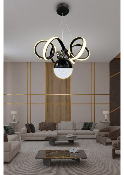 Kıvrım Tek Top Modern Oturma Ledli Avize