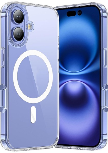iPhone 16 Plus Uyumlu Kılıf Sert Mika Magsafe Kablosuz Şarj Özellikli Sararma Yapmaz