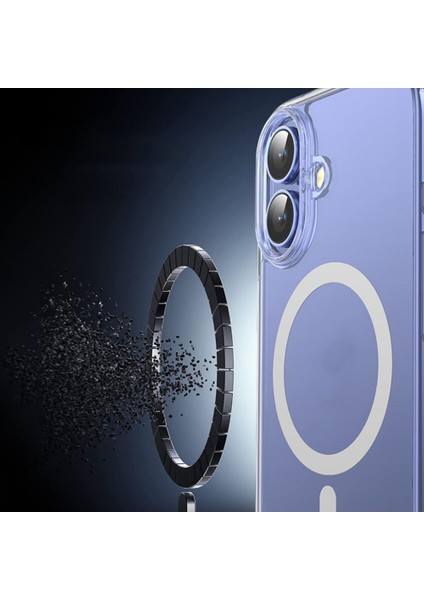 iPhone 16 Plus Uyumlu Kılıf Sert Mika Magsafe Kablosuz Şarj Özellikli Sararma Yapmaz