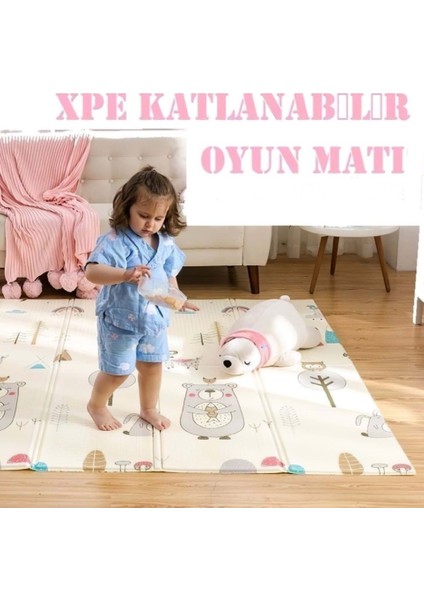 Infant Hobby Forest Katlanabilir Çift Taraflı Oyun Matı Oyun Halısı 160 x 180 x 1 cm