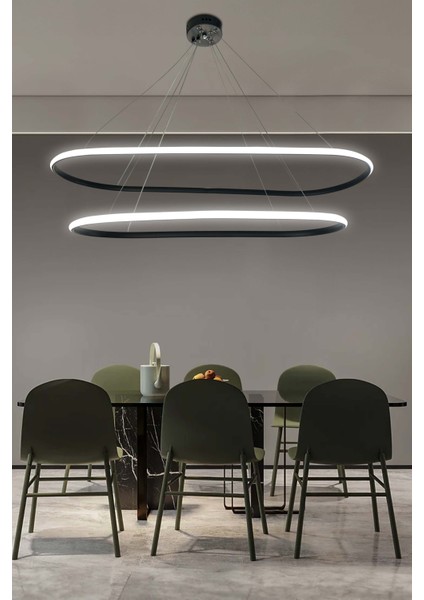 Gece Modern LED Aydınlatmalı Ev & Ofis Avizesi