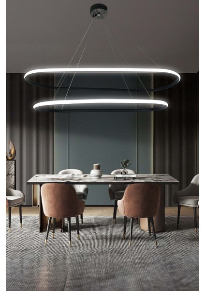 Gece Modern LED Aydınlatmalı Ev & Ofis Avizesi