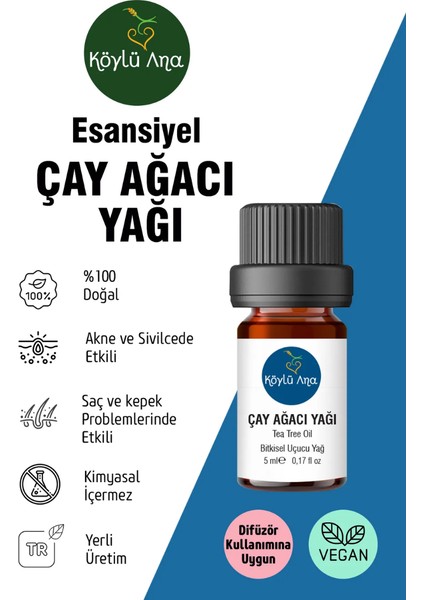 Köylü Çay Ağacı Yağı 5 ml - Saf Doğal Esansiyel Yağ modelleri
