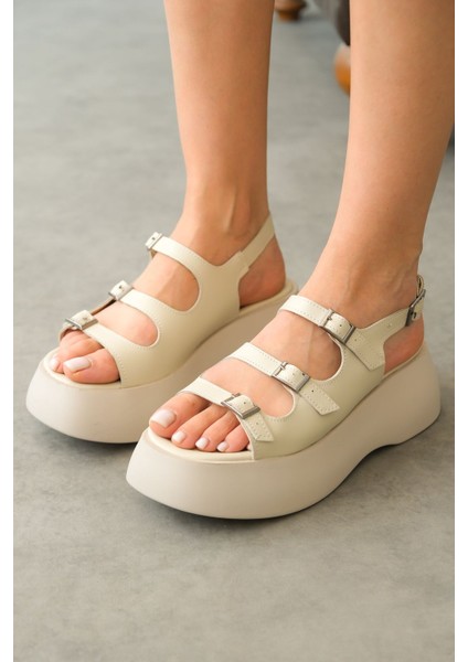 Kadın Delta Kalın Tabanlı Sabdalet - Ten Deri modelleri