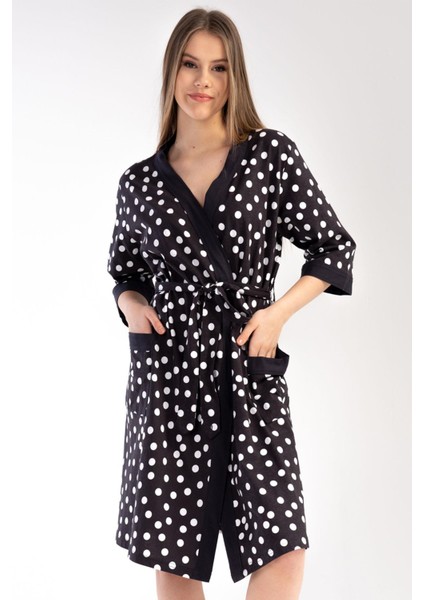 Kadın Kapri Kol Füme Sabahlık %100 PAMUK C3T6N0O403