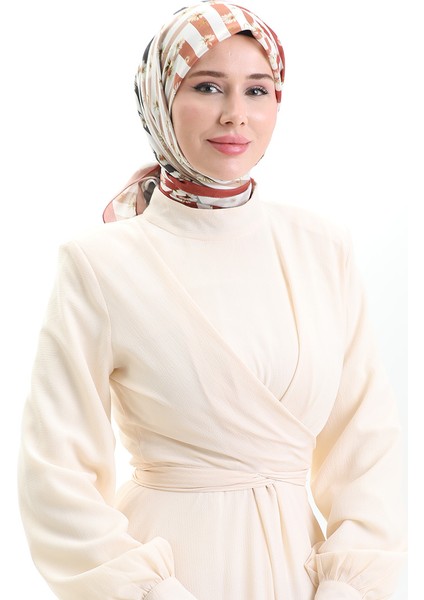 Karaca Soft Eşarp 81057-15 Kiremit Beyaz