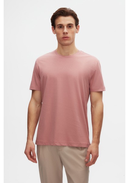 Ds Damat Comfort Fit Pembe %100 Pamuk T-Shirt 6HC14ORT02005
