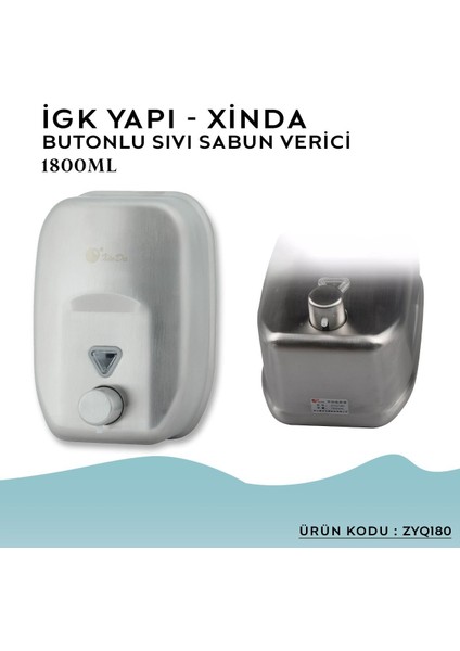 Igk Yapı – Xinda Manuel Butonlu Sıvı Sabun Verici 1800ML (ZYQ180)