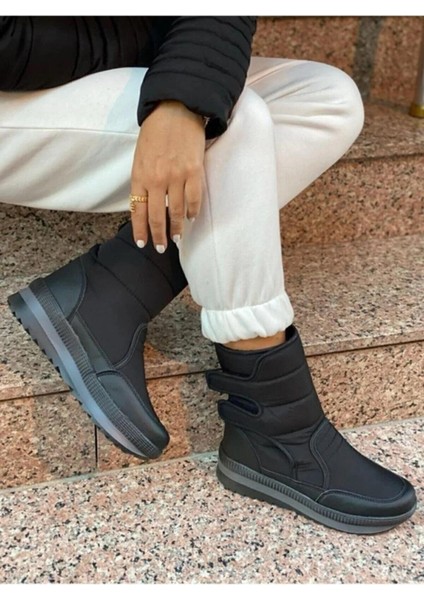 Unisex Kadın - Erkek - Çocuk Kar Botu Içi Kürklü Cırt Cırtlı Kaymaz Taban Ayakkabı 802