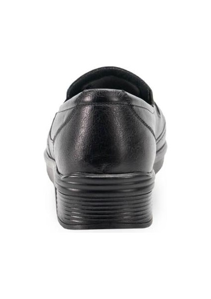 Terte 48001-G Siyah Kadın Günlük Deri Comfort Ayakkabı