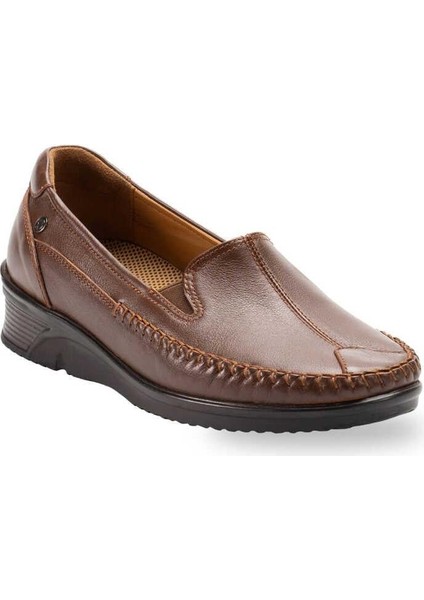 Amelıa 48002-G Taba Kadın Günlük Deri Comfort Ayakkabı