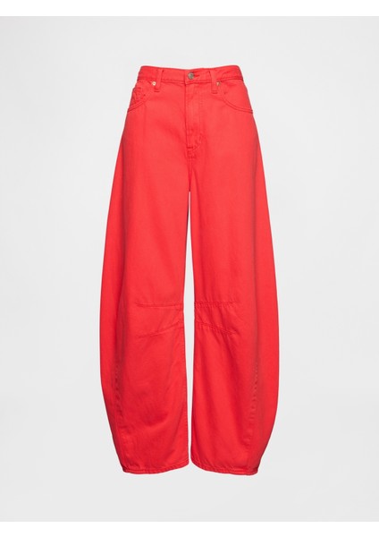 Kadın Kırmızı High Rise Ultrasoft Horseshoe Jean Pantolon fiyatları