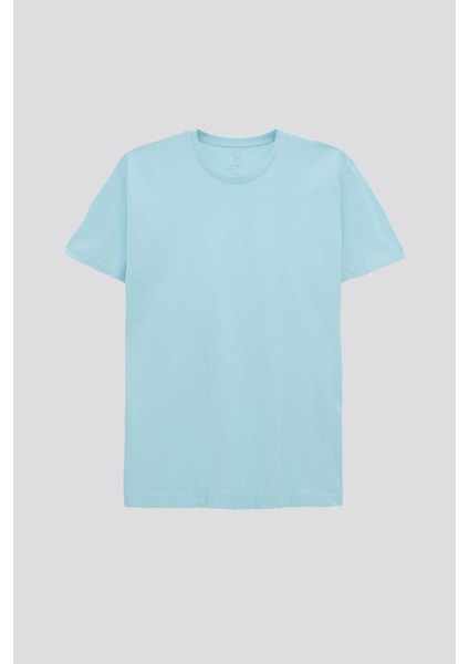 Ds Damat Comfort Fit Turkuaz %100 Pamuk T-Shirt 6HC14ORT02005
