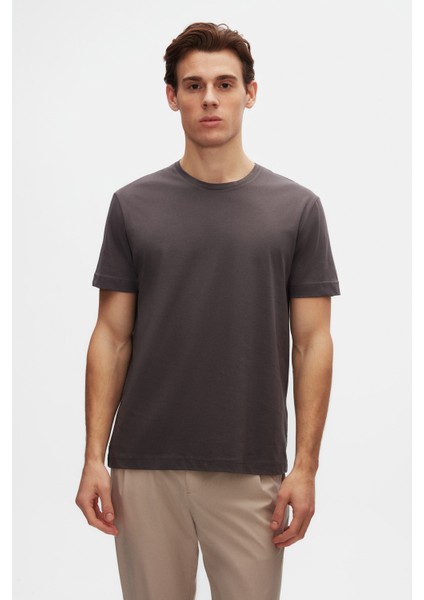 Ds Damat Comfort Fit Antrasit %100 Pamuk T-Shirt 6HC14ORT02005