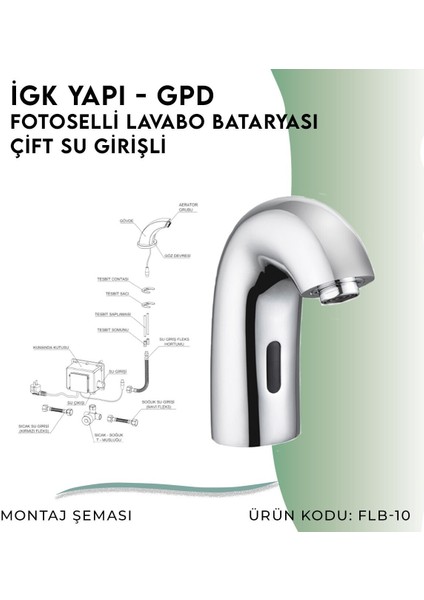 Igk Yapı - Gpd Fotoselli Lavabo Bataryası (Çift Su Girişli) (FLB10)