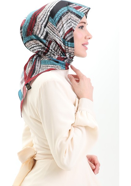 Karaca Rayon Eşarp 81055-03 Bordo Petrol
