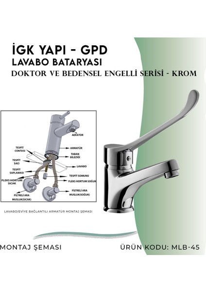 Igk Yapı - Gpd Doktor/bedensel Engelli Lavabo Bataryası (MLB45)