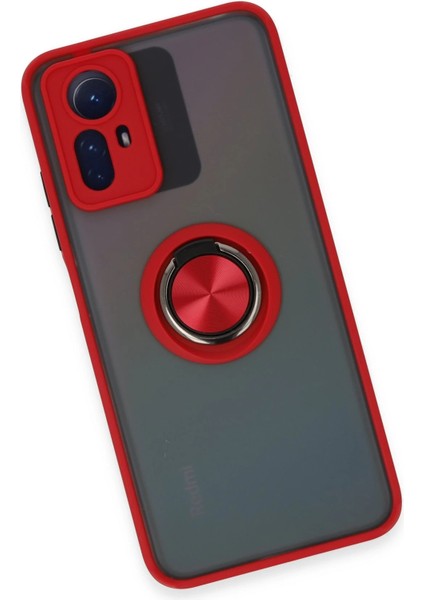 Xiaomi Redmi Note 12S Kılıf Montreal Yüzüklü Silikon Kapak - Kırmızı Bstmy