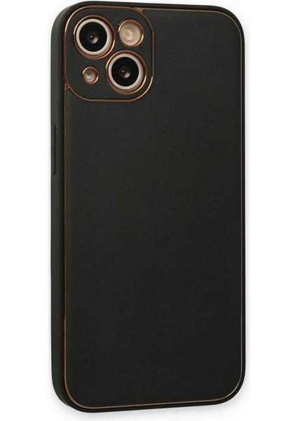 Iphone 14 Kılıf Coco Deri Silikon Kapak - Siyah Bstmy