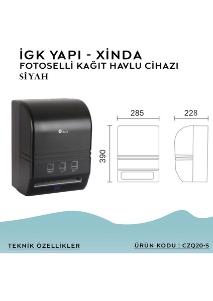 Igk Yapı – Xinda Fotoselli Siyah Kağıt Havlu Makinesi (CZQ20-S)