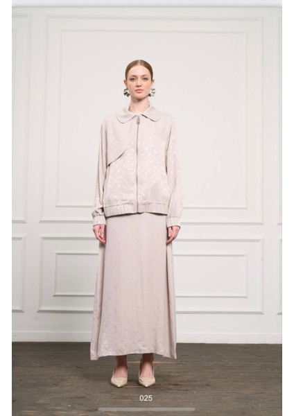 Nuss 1053 Bebe Yaka Bomber Ceket Kolsuz Elbiseli 2'li Takım