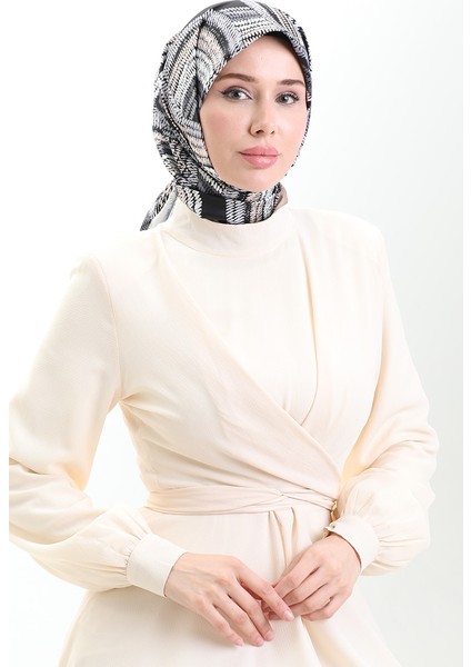 Karaca Rayon Eşarp 81055-05 Siyah Beyaz