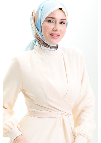 Karaca Soft Eşarp 81056-10 Bebek Mavisi Bej