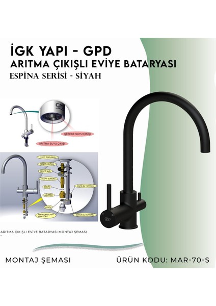 Igk Yapı - Gpd S Espina Arıtma Çıkışlı Eviye Bataryası ( MAR70-S)