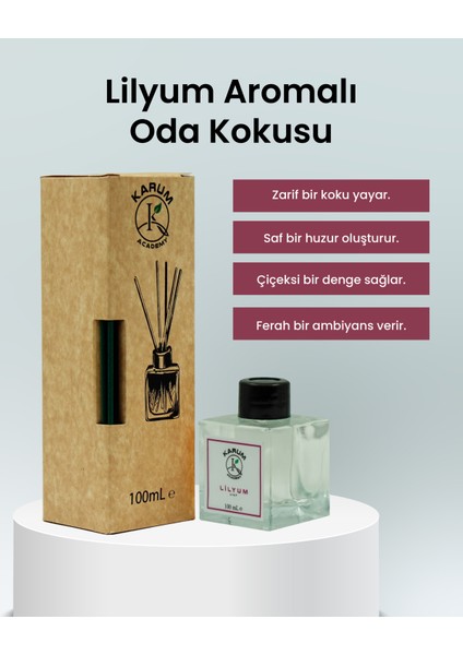 Lilyum (Zarif ve Ferahlatıcı Çiçek Esintisi) Çubuklu Kare Oda Kokusu 100ML