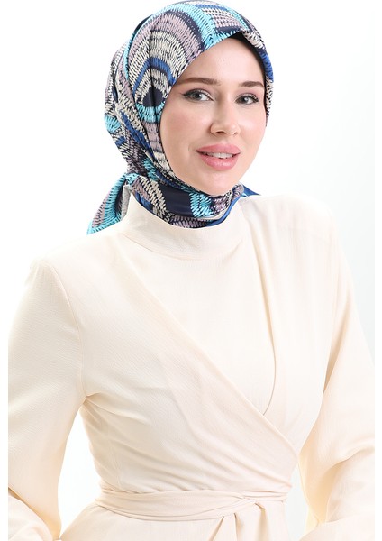 Karaca Rayon Eşarp 81055-11 Lacivert Turkuaz