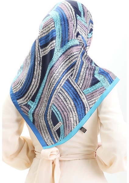 Karaca Rayon Eşarp 81055-11 Lacivert Turkuaz modelleri