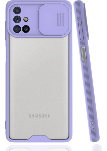 Samsung Galaxy M51 Kılıf Platin Kamera Koruma Silikon - Lila Bstmy