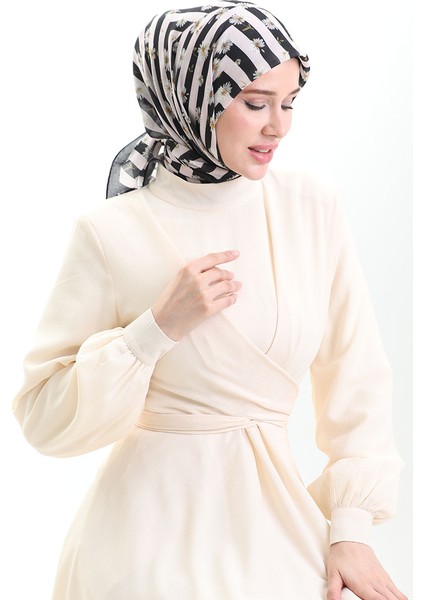 Karaca Soft Eşarp 81057-10 Siyah Pudra