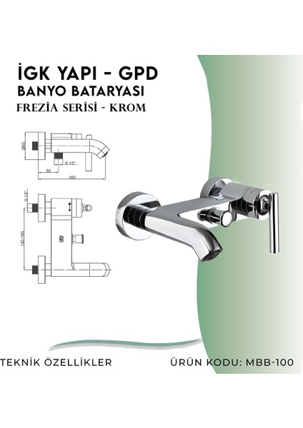 Igk Yapı - Gpd Frezia Banyo Bataryası (MBB100) fırsatları
