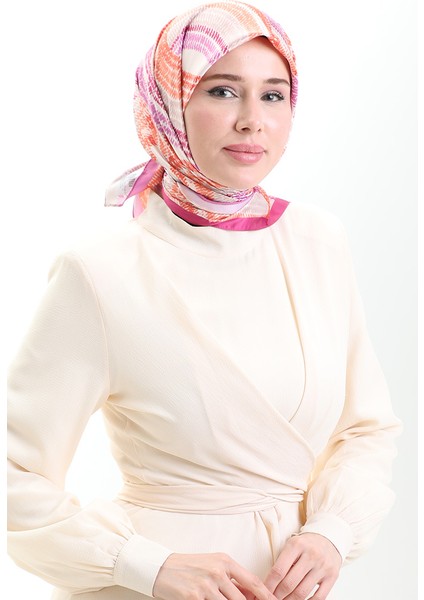 Karaca Rayon Eşarp 81055-10 Fuşya Oranj