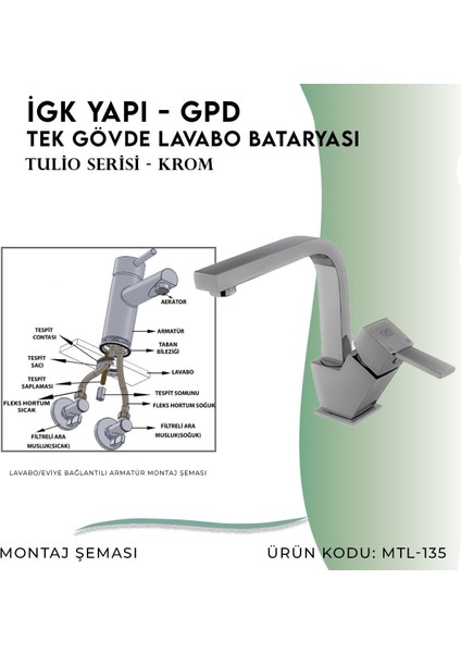Igk Yapı - Gpd Tulio Tek Gövde Lavabo Bataryası (MTL135) indirimleri