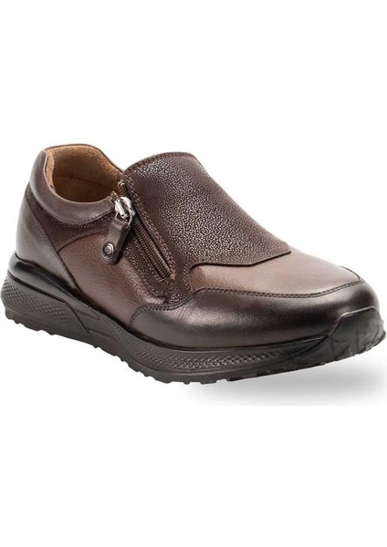 Dela 46710-G Kahve Kadın Günlük Deri Comfort Ayakkabı