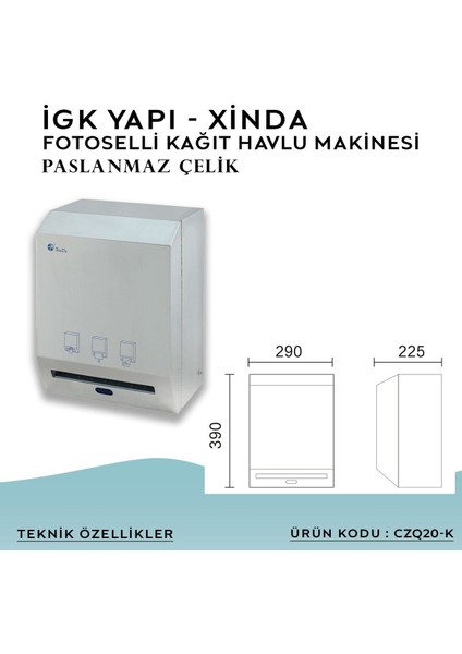 Igk Yapı – Xinda Fotoselli Çelik Kağıt Havlu Makinesi (CZQ20K) fırsatları