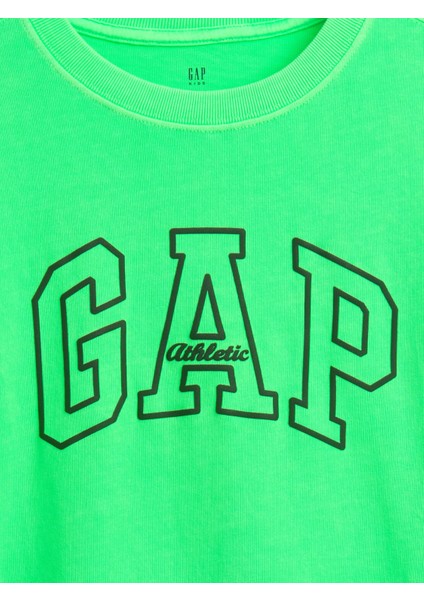 Erkek Çocuk Yeşil Heavyweight Athletic Gap Logo T-Shirt fiyatları