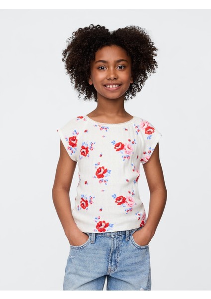 Kız Çocuk Çok Renkli Pointelle T-Shirt