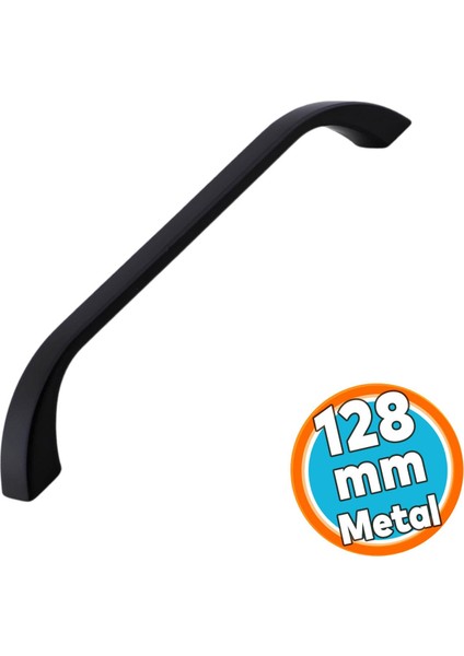 Mobilya Çekmece Mutfak Dolap Dolabı Kulpları Kapak Kulb 12.8 cm Kulp 128 mm Siyah Metal
