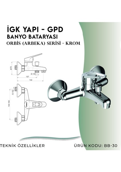 Igk Yapı - Gpd Orbis Banyo Bataryası (BB30)