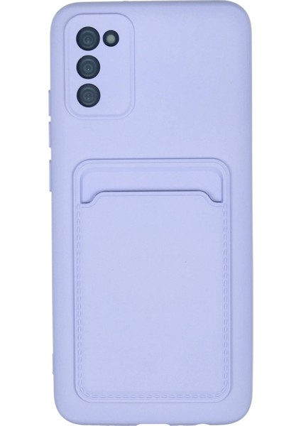 Samsung Galaxy A02S Kılıf Kelvin Kartvizitli Silikon - Lila Bstmy