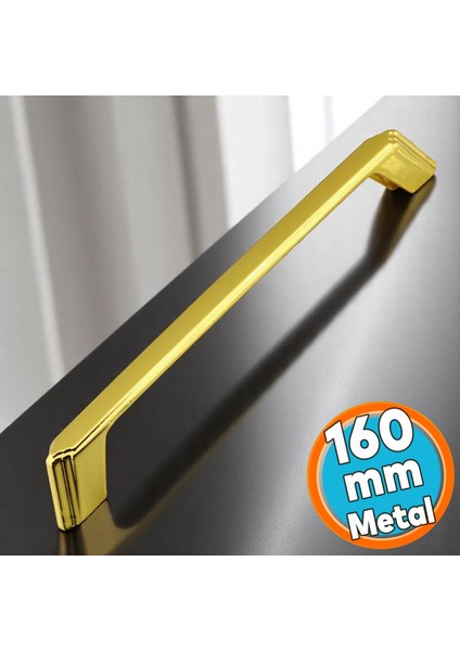 Mobilya Çekmece Mutfak Dolabı Dolap Kulpları Kulbu Kulpu Gold Altın Metal Kulp 160 mm -16 cm