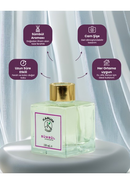 Sandal (Derinlik, Sakinlik ve Doğal Asalet) Çubuklu Kare Oda Kokusu 100ML
